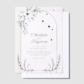 Invitations En Vélin Black Floral Star Moderne Arch Mariage (Compenser)