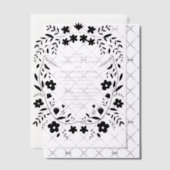 Invitations En Vélin Black Folk Art Floral Frame Mariage (Décalage (Invitation))