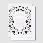 Invitations En Vélin Black Folk Art Floral Frame Mariage (Compenser)