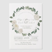 Invitations En Vélin Blanc Floral Eucalyptus Botanique Verdure Mariage (Recto)