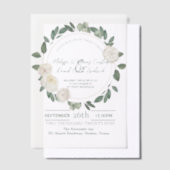 Invitations En Vélin Blanc Floral Eucalyptus Botanique Verdure Mariage (Compenser)