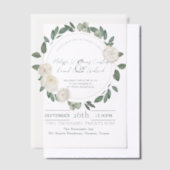 Invitations En Vélin Blanc Floral Eucalyptus Mariage de verdure botaniq (Compenser)