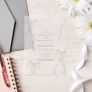 Invitations En Vélin  blanc formel Mariage formel