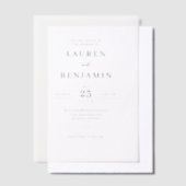 Invitations En Vélin Blanc Typographique Élégant (Compenser)