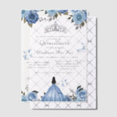 Invitations En Vélin Bleu Royal Floral Butterfly Quinceanera (Décalage (Invitation))