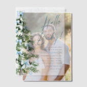 Invitations En Vélin Blue Bows Christmas Tree Hello Baby Baby shower (Décalage (Couple))