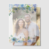 Invitations En Vélin Blue Hydrangea and Ivory Rose Celebration of Life (Décalage (Couple))