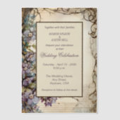 Invitations En Vélin Blue Jasmine Floral Framed (Recto)