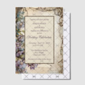 Invitations En Vélin Blue Jasmine Floral Framed (Décalage (Invitation))