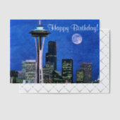 Invitations En Vélin Blue Seattle Skyline Joyeux anniversaire (Décalage (Invitation))