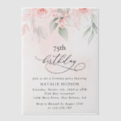 Invitations En Vélin Blush Flowers, Pink Flowers, Boho, Birthday (Recto)