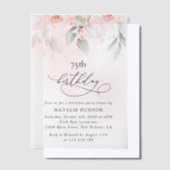 Invitations En Vélin Blush Flowers, Pink Flowers, Boho, Birthday (Compenser)