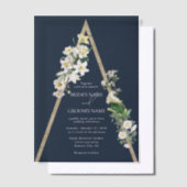 Invitations En Vélin Bohème Bohème Pyramide Flore Blanche Mariage Bleu (Compenser)