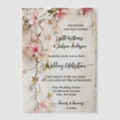 Invitations En Vélin Boho Chic Rose Floral Élégant Mariage (Recto)