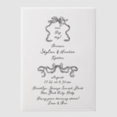 Invitations En Vélin Boho Doodle manuscrit rétro Mariage noir (Recto)