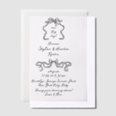 Invitations En Vélin Boho Doodle manuscrit rétro Mariage noir (Compenser)