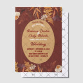 Invitations En Vélin Boho Fleur sauvage Bourgogne Mariage de automne d' (Décalage (Invitation))