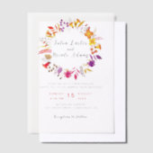 Invitations En Vélin Boho Fleur sauvage Fall Wreath Mariage de feuillag (Compenser)