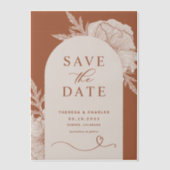 Invitations En Vélin Boho Floral Line Art Terracotta Arch Enregistrer L (Recto)