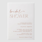 Invitations En Vélin Boho minimal, Moderne, Terracotta, Fête des mariée (Recto)