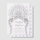 Invitations En Vélin Boho noir Mandala Mariage de vigne feuillus (Décalage (Invitation))