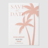 Invitations En Vélin Boho Orange Palm Tree Enregistrer La Date (Recto)