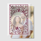 Invitations En Vélin Bordure florale avec fenêtre circulaire (Décalage (Couple))