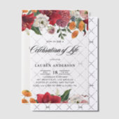 Invitations En Vélin Botanical Amaryllis and Mums Celebration of Life (Décalage (Invitation))