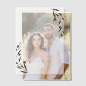 Invitations En Vélin Botanique Olive Branch Feuille Mariage italien (Décalage (Couple))