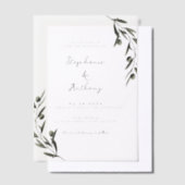 Invitations En Vélin Botanique Olive Branch Feuille Mariage italien (Compenser)