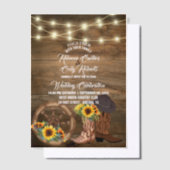 Invitations En Vélin Bottes de cowboy rustiques Tournesol Mariage Weste (Compenser)