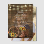 Invitations En Vélin Bottes rustiques Cowboy Sunflower Western Mariage (Décalage (Couple))