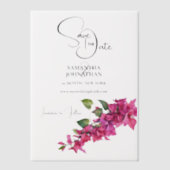 Invitations En Vélin Bougainvillea fleur violet cascade fleurie été (Recto)