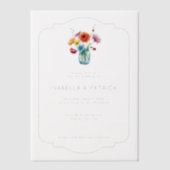 Invitations En Vélin Bouquet Élégant de Fleurs Blanches (Recto)