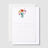 Invitations En Vélin Bouquet Élégant de Fleurs Blanches (Compenser)