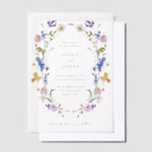 Invitations En Vélin Brillant Boho Floral Wreath | Mariage (Compenser)