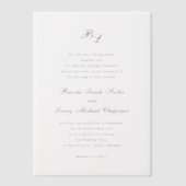 Invitations En Vélin Brooke Classic Script Monogramme Mariage élégant (Recto)