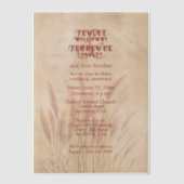 Invitations En Vélin Brown Pampas Grass on Texture Background Wedding (Recto)