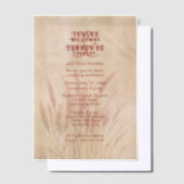 Invitations En Vélin Brown Pampas Grass on Texture Background Wedding (Compenser)