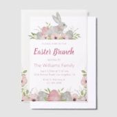 Invitations En Vélin brunch à fleurs rose pâque (Compenser)