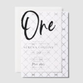 Invitations En Vélin Brush Calligraphie 1er anniversaire (Décalage (Invitation))