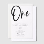 Invitations En Vélin Brush Calligraphie 1er anniversaire (Compenser)