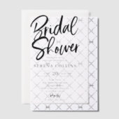 Invitations En Vélin Brush Calligraphy Fête des mariées moderne (Décalage (Invitation))