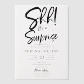Invitations En Vélin Brush Calligraphy Surprise Anniversaire (Recto)