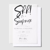 Invitations En Vélin Brush Calligraphy Surprise Anniversaire (Compenser)