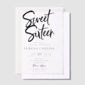 Invitations En Vélin Brush Calligraphy Sweet 16 (Compenser)