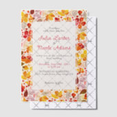 Invitations En Vélin Burnt Orange Tropical Hibiscus Florals Wedding (Décalage (Invitation))