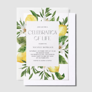 Invitations En Vélin Cadre de fleurs de citron à l'aquarelle Célébratio