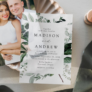 Invitations En Vélin Cadre de verdure abondante pour mariage