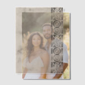 Invitations En Vélin Cadre latéral gris (Décalage (Couple))